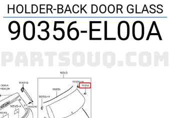 Nissan 90356EL00A HOLDER-BACK DOOR GLASS