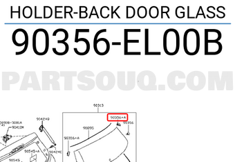 Nissan 90356EL00B HOLDER-BACK DOOR GLASS