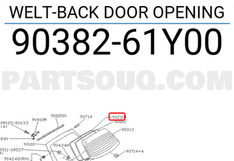 Nissan 9038261Y00 WELT-BACK DOOR OPENING
