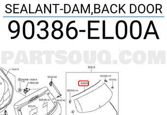 Nissan 90386EL00A SEALANT-DAM,BACK DOOR
