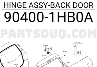 Nissan 904001HB0A HINGE ASSY-BACK DOOR