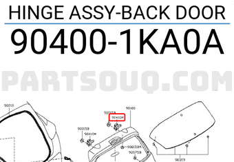 Nissan 904001KA0A HINGE ASSY-BACK DOOR