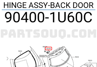 Nissan 904001U60C HINGE ASSY-BACK DOOR