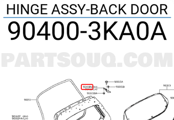 Nissan 904003KA0A HINGE ASSY-BACK DOOR