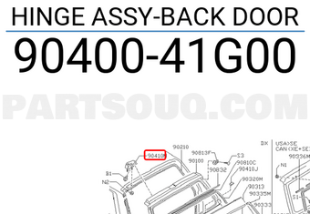 Nissan 9040041G00 HINGE ASSY-BACK DOOR