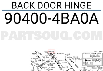 Nissan 904004BA0A BACK DOOR HINGE