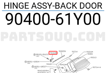 Nissan 9040061Y00 HINGE ASSY-BACK DOOR