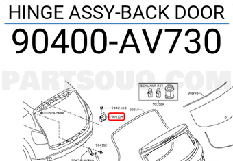 Nissan 90400AV730 HINGE ASSY-BACK DOOR