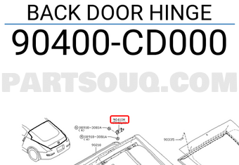 Nissan 90400CD000 BACK DOOR HINGE