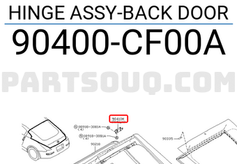 Nissan 90400CF00A HINGE ASSY-BACK DOOR