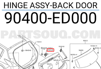 Nissan 90400ED000 HINGE ASSY-BACK DOOR