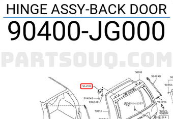 Nissan 90400JG000 HINGE ASSY-BACK DOOR