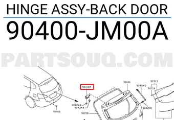 Nissan 90400JM00A HINGE ASSY-BACK DOOR