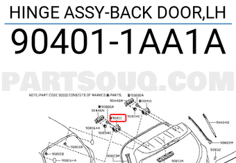 Nissan 904011AA1A HINGE ASSY-BACK DOOR,LH