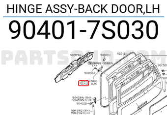Nissan 904017S030 HINGE ASSY-BACK DOOR,LH