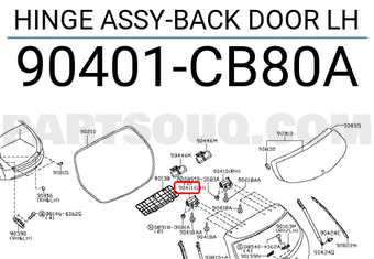 Nissan 90401CB80A HINGE ASSY-BACK DOOR LH
