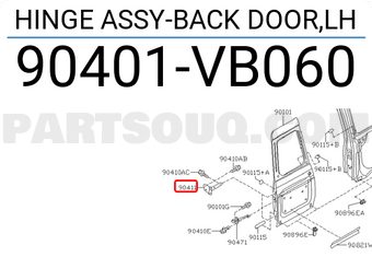 Nissan 90401VB060 HINGE ASSY-BACK DOOR,LH