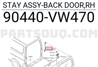 Nissan 90440VW470 STAY ASSY-BACK DOOR,RH