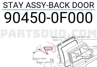 Nissan 904500F000 STAY ASSY-BACK DOOR