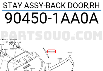 Nissan 904501AA0A STAY ASSY-BACK DOOR,RH