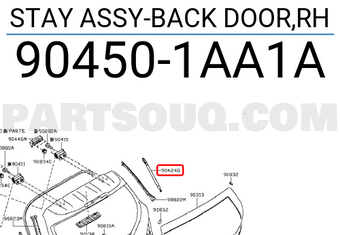 Nissan 904501AA1A STAY ASSY-BACK DOOR,RH