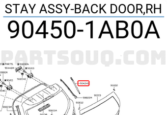 Nissan 904501AB0A STAY ASSY-BACK DOOR,RH