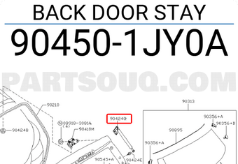 Nissan 904501JY0A BACK DOOR STAY