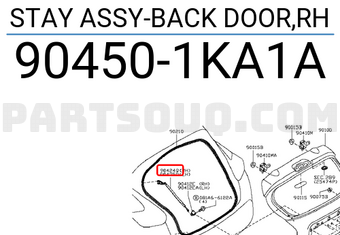 Nissan 904501KA1A STAY ASSY-BACK DOOR,RH