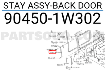 Nissan 904501W302 STAY ASSY-BACK DOOR