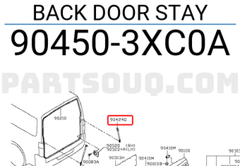 Nissan 904503XC0A BACK DOOR STAY