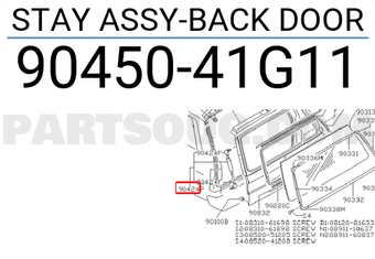 Nissan 9045041G11 STAY ASSY-BACK DOOR