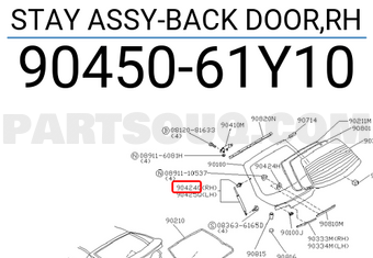 Nissan 9045061Y10 STAY ASSY-BACK DOOR,RH