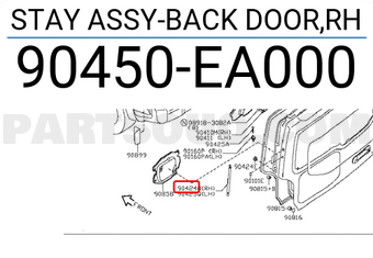 Nissan 90450EA000 STAY ASSY-BACK DOOR,RH