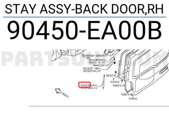 Nissan 90450EA00B STAY ASSY-BACK DOOR,RH