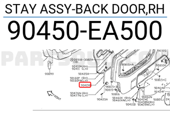 Nissan 90450EA500 STAY ASSY-BACK DOOR,RH