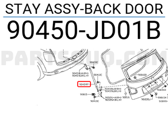 STAY ASSY-BACK DOOR 90450JD01C, Nissan Parts