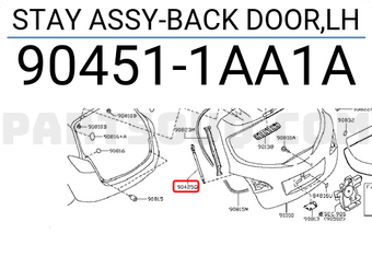 Nissan 904511AA1A STAY ASSY-BACK DOOR,LH