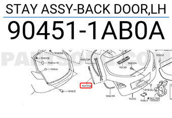 Nissan 904511AB0A STAY ASSY-BACK DOOR,LH