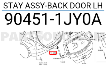 Nissan 904511JY0A STAY ASSY-BACK DOOR LH