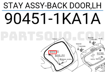 Nissan 904511KA1A STAY ASSY-BACK DOOR,LH