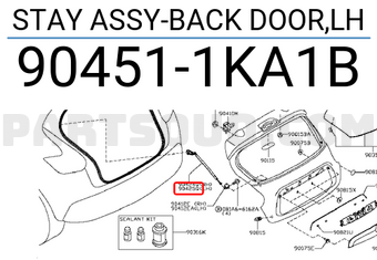 Nissan 904511KA1B STAY ASSY-BACK DOOR,LH