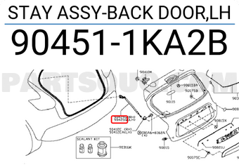 Nissan 904511KA2B STAY ASSY-BACK DOOR,LH