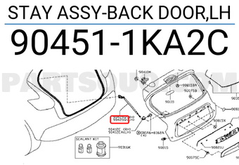 Nissan 904511KA2C STAY ASSY-BACK DOOR,LH