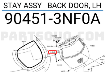 Nissan 904513NF0A STAY ASSY BACK DOOR, LH