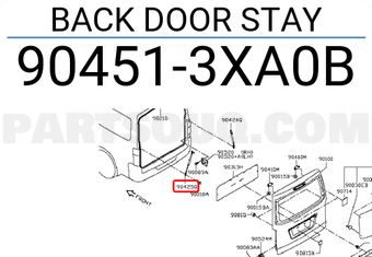 Nissan 904513XA0B BACK DOOR STAY