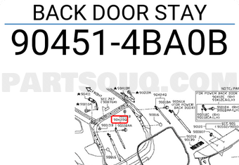 Nissan 904514BA0B BACK DOOR STAY
