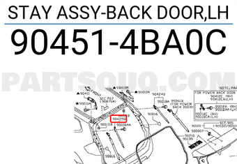 Nissan 904514BA0C STAY ASSY-BACK DOOR,LH