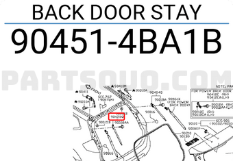 Nissan 904514BA1B BACK DOOR STAY