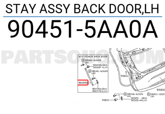Nissan 904515AA0A STAY ASSY BACK DOOR,LH
