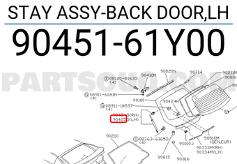 Nissan 9045161Y00 STAY ASSY-BACK DOOR,LH